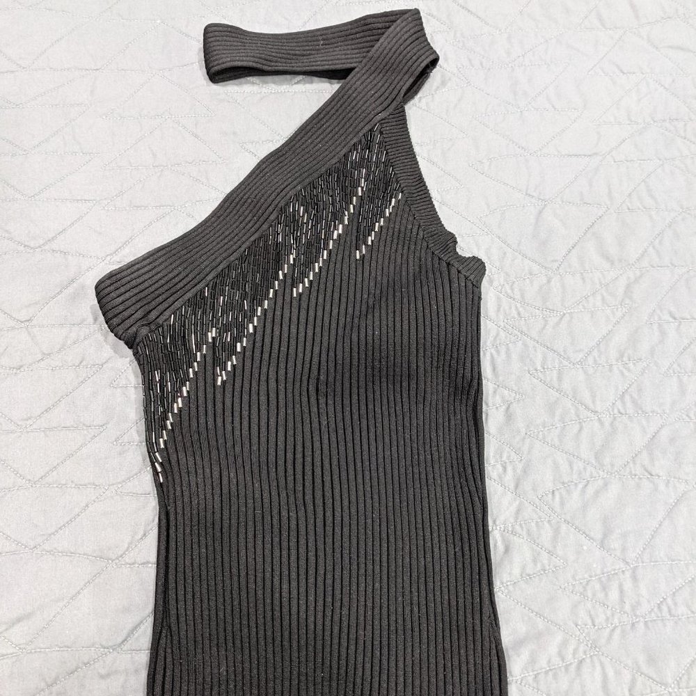 Cache black asymmetrical top